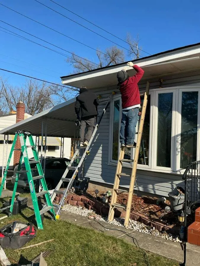 Restoration crew performing exterior repair in Mountain House